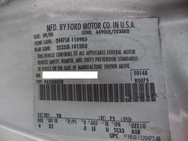 2000 FORD MUSTANG GT SILVER CONVERTIBLE 4.6L AT F18019